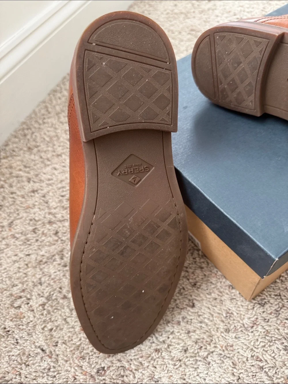 Men's Sperry Gold Exeter Chelsea Boot in Saddle Brown Leather